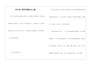 关于初一春节写景作文5篇