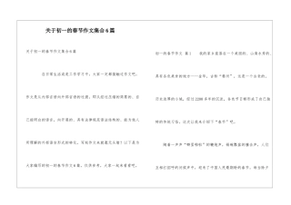 关于初一的春节作文集合6篇