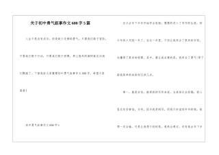 关于初中勇气叙事作文600字5篇