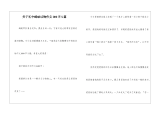 关于初中蚂蚁状物作文600字5篇