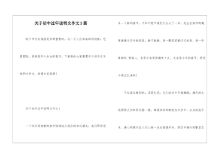 关于初中过年说明文作文5篇