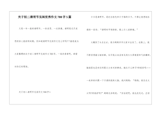 关于初二清明节见闻优秀作文700字5篇