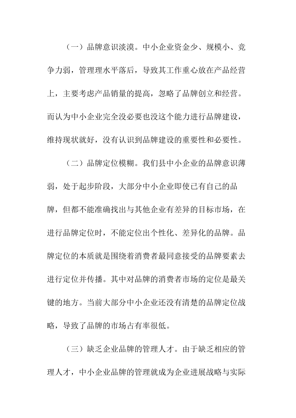 关于县中小企业品牌发展的调查报告_第2页