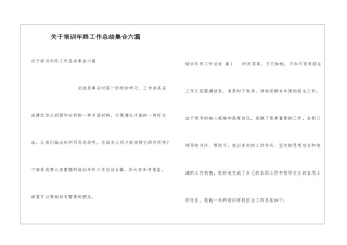 关于培训年终工作总结集合六篇