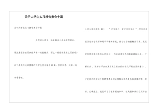 关于大学生实习报告集合十篇