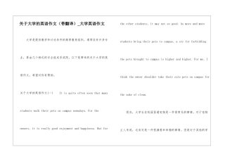 关于大学的英语作文-大学英语作文