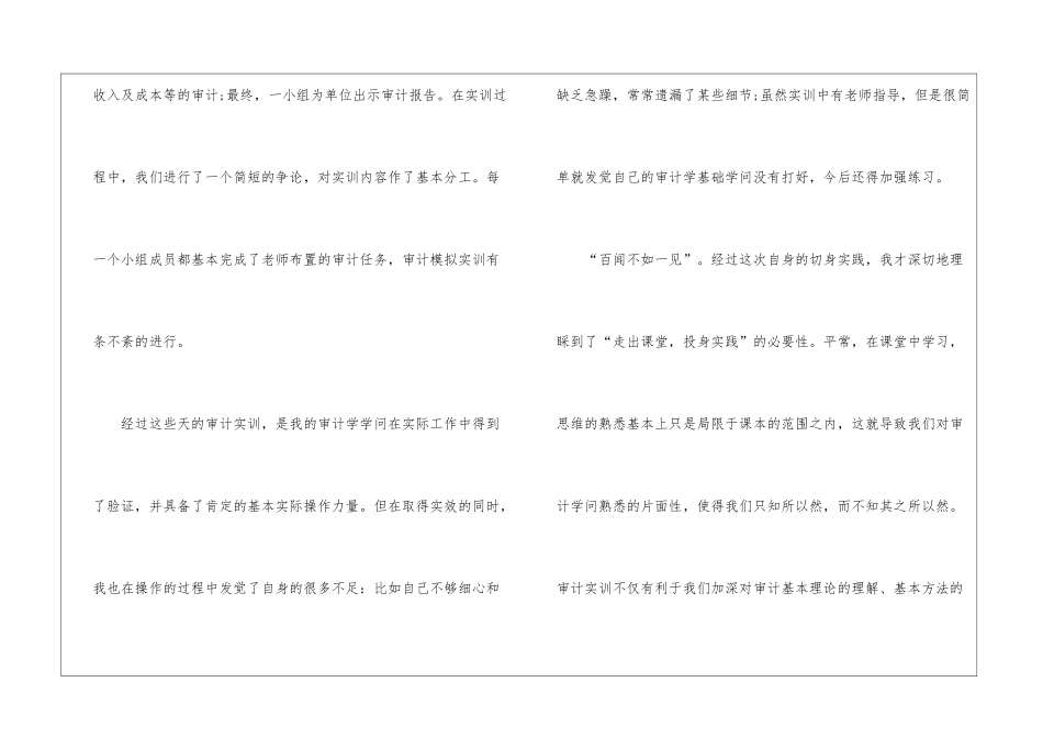 关于审计实训心得范文五篇_第2页