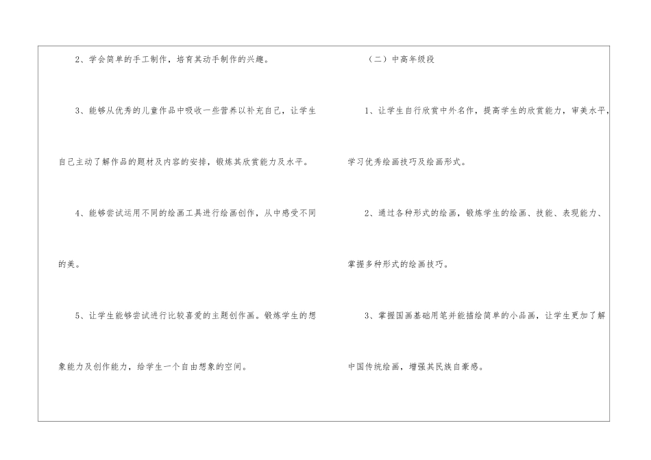 关于小学美术教学计划模板集锦十篇_第3页