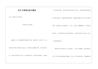 关于小学语文实习报告