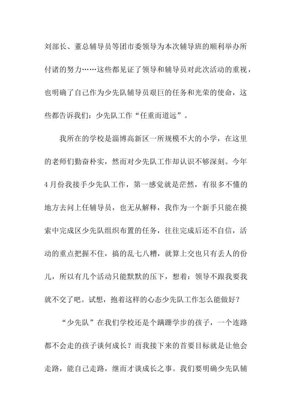 关于少先队辅导员的培训总结_第2页