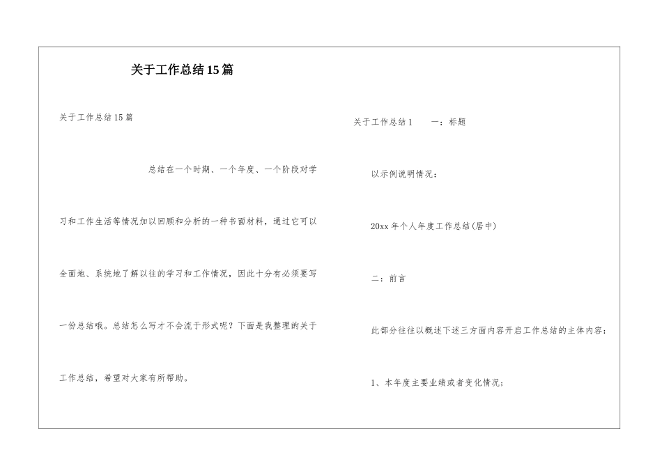 关于工作总结15篇_第1页