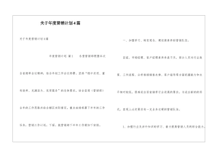 关于年度营销计划4篇