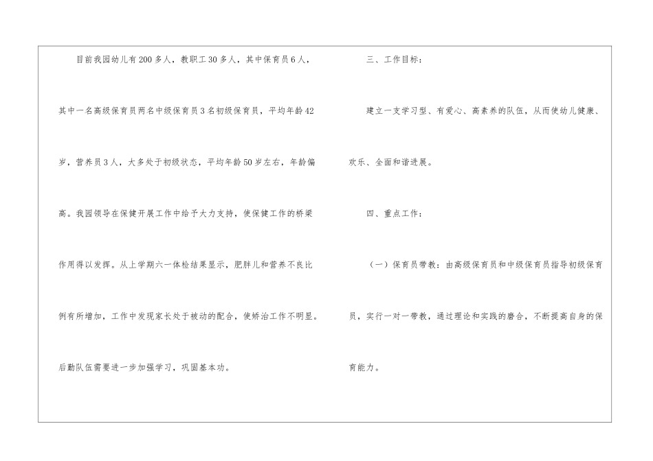 关于幼儿卫生保健工作计划模板汇总6篇_第2页
