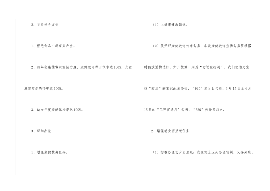 关于幼儿园保健工作计划7篇_第2页