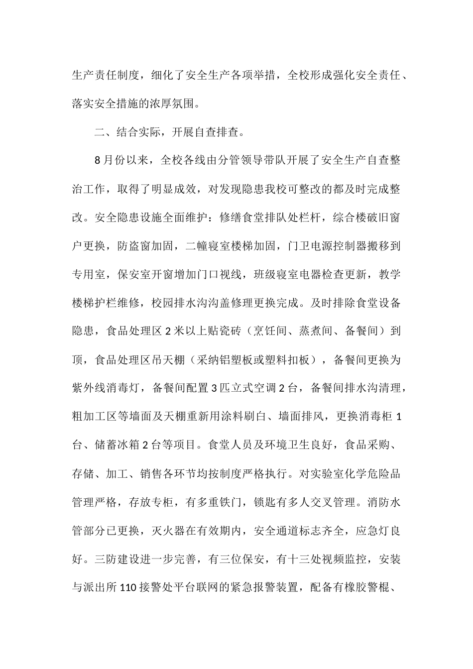 关于开展安全生产整治专项行动报告_第2页