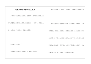 关于我的春节作文范文五篇