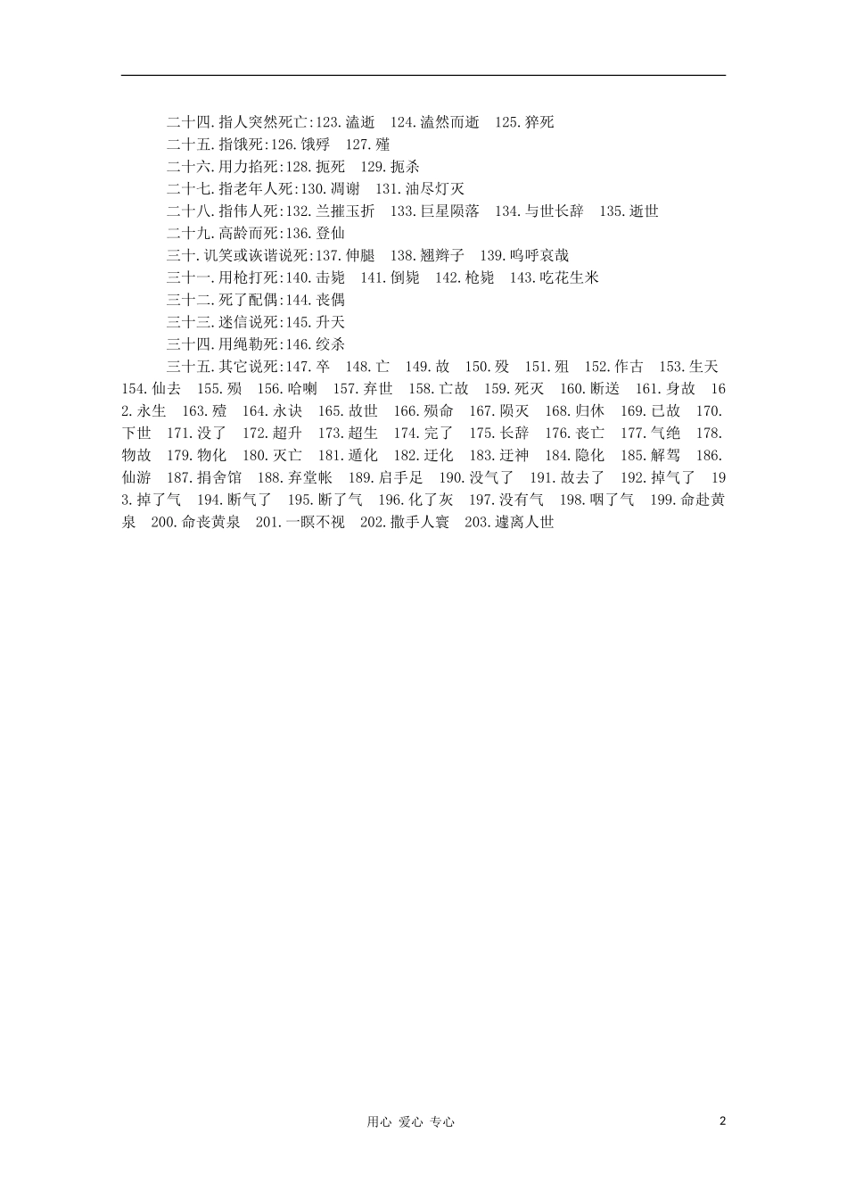 高中语文 古今死的说法（大全）教学素材_第2页