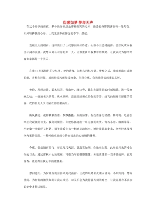 高中语文 伤感如梦 梦却无声作文素材