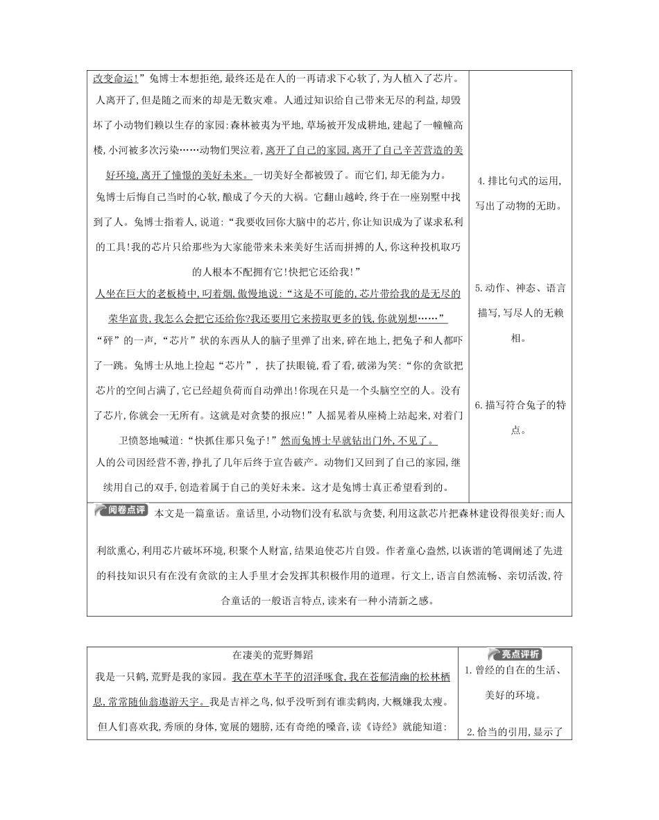 高中语文 写作同步序列 第四讲 想象世界 学习虚构能导学案 苏教版必修2-苏教版高一必修2语文学案_第3页