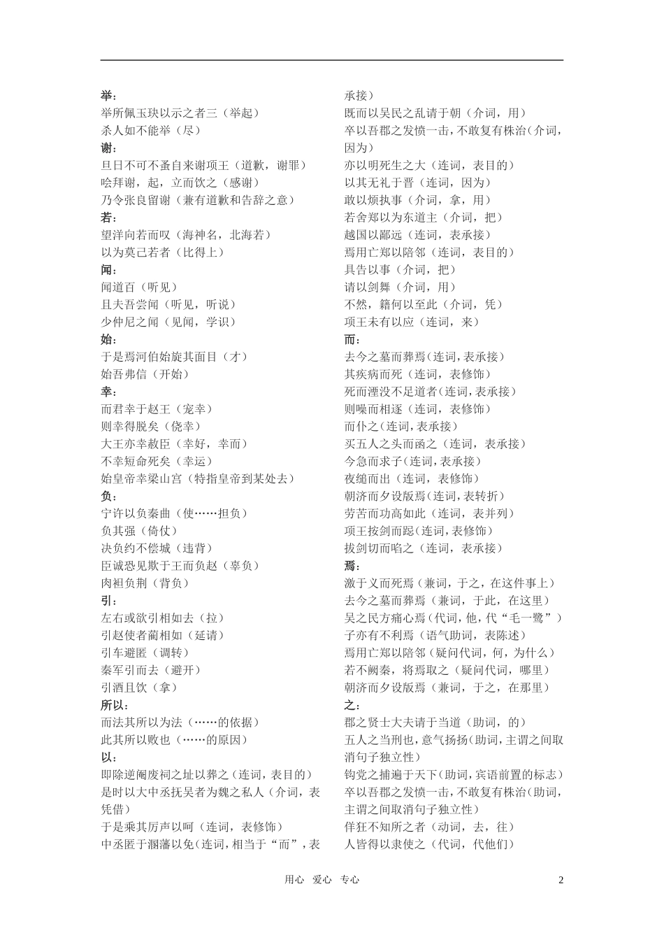 高中语文 文言文知识整理素材 苏教版必修3_第2页