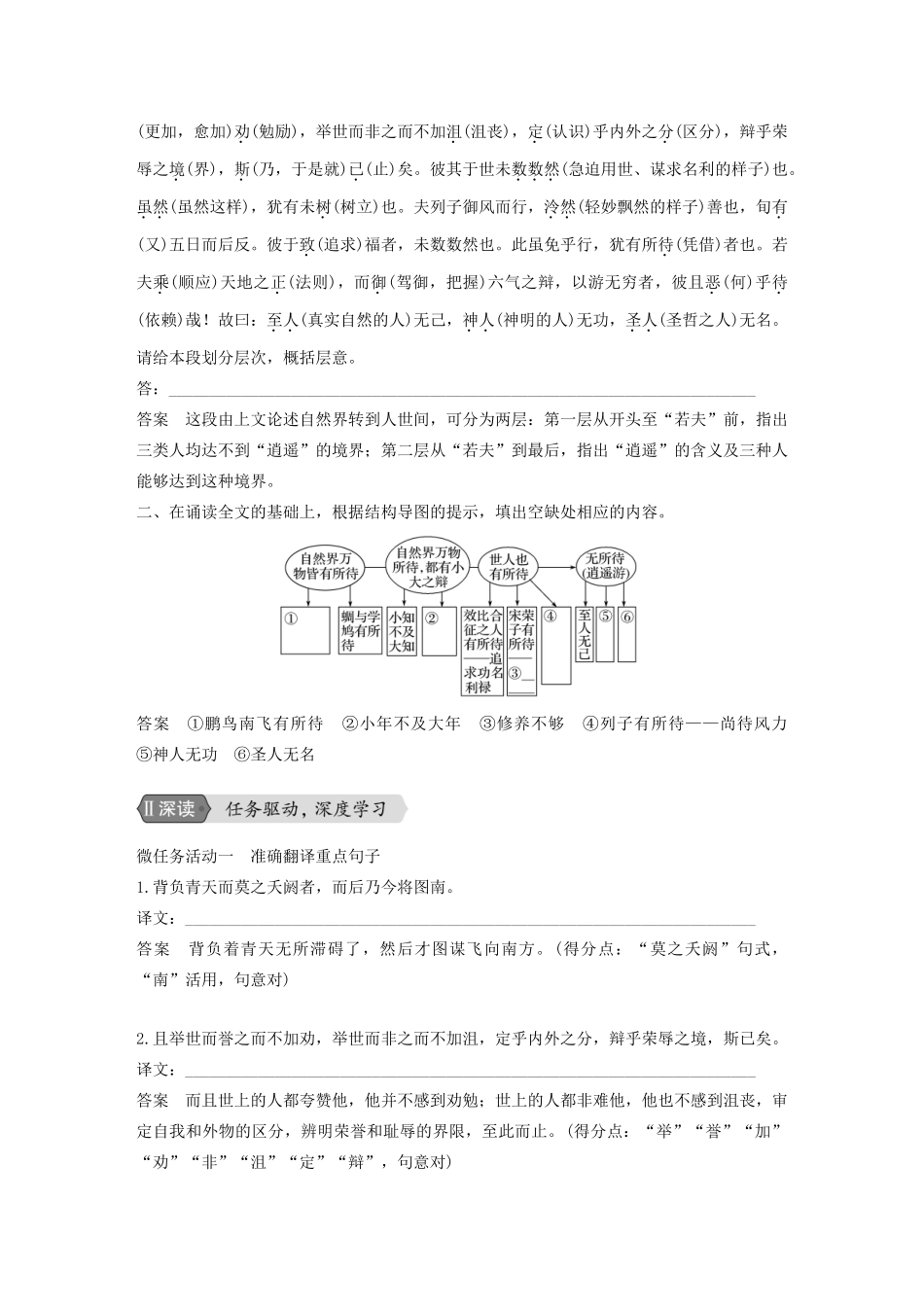高中语文 专题四 文本14 逍遥游（节选）学案 苏教版必修5-苏教版高三必修5语文学案_第3页