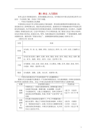 高中语文 第1单元 入门四问讲义 新人教版选修《中国文化经典研读》-新人教版高中《中国文化经典研读》语文学案
