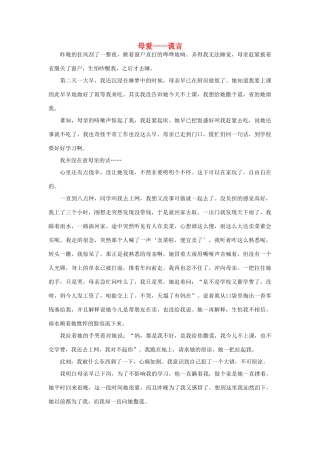 高中语文 母爱-谎言作文素材