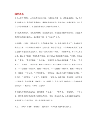 高中语文 清明节——清明再见作文素材