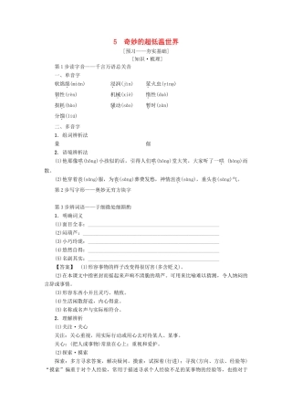 高中语文 第2单元 5 奇妙的超低温世界学案 粤教版必修3-粤教版高二必修3语文学案