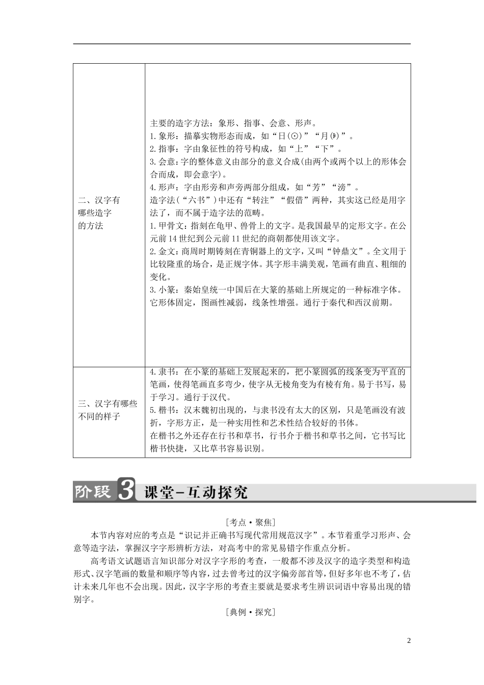 高中语文 第3课 神奇的汉字 第1节 字之初，本为画-汉字的起源讲义 新人教版选修《语言文字应用》-新人教版高中《语言文字应用》语文学案_第2页
