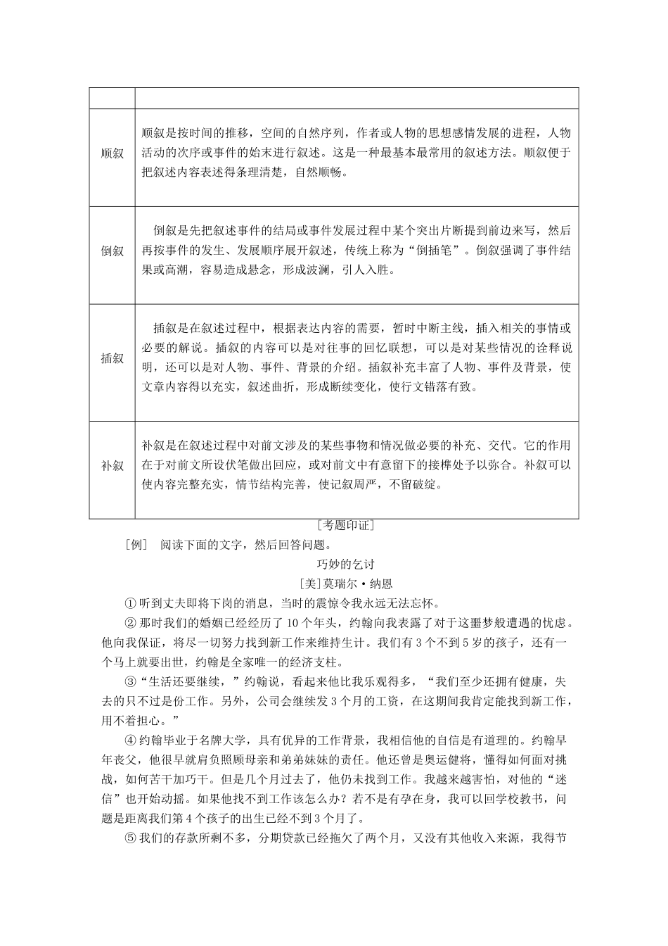 高中语文 第一单元 话题前言 叙述教学案 新人教版选修《外国小说欣赏》-新人教版高二选修语文教学案_第2页