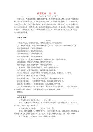 高中语文 第一单元 人生的五彩梦 自读文本 远方学案 鲁人版必修5-鲁人版高一必修5语文学案