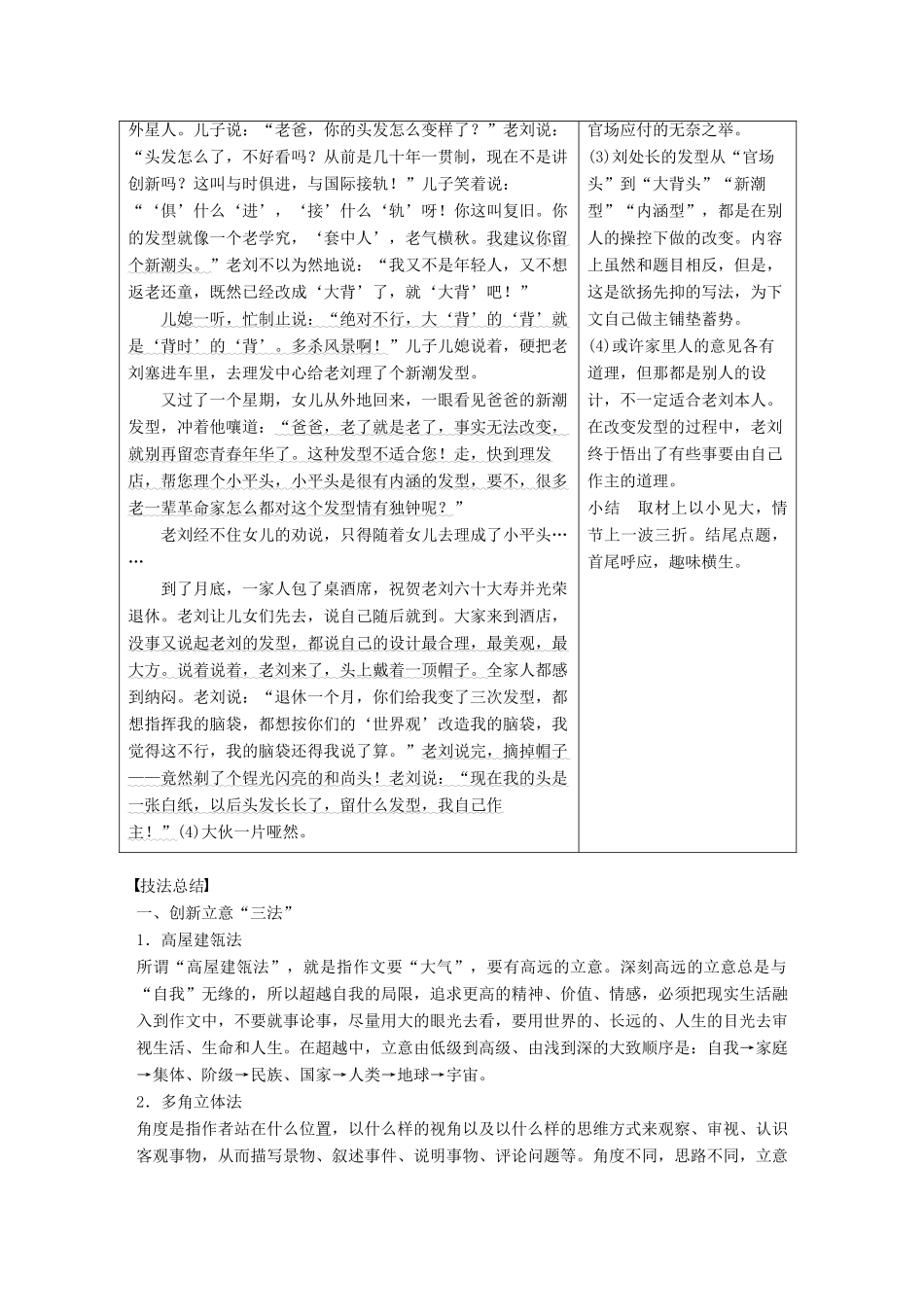 高中语文 第一单元 用事实说话 单元写作 立意与选材学案 语文版必修1-语文版高一必修1语文学案_第2页