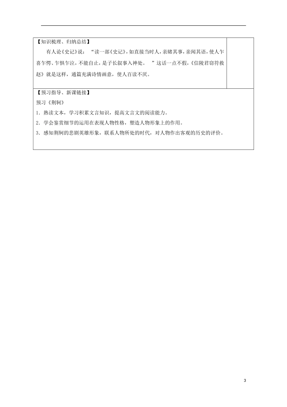 高中语文 第9课《垓下之战》导学案2 鲁人版选修《史记》-鲁人版高中选修语文学案_第3页