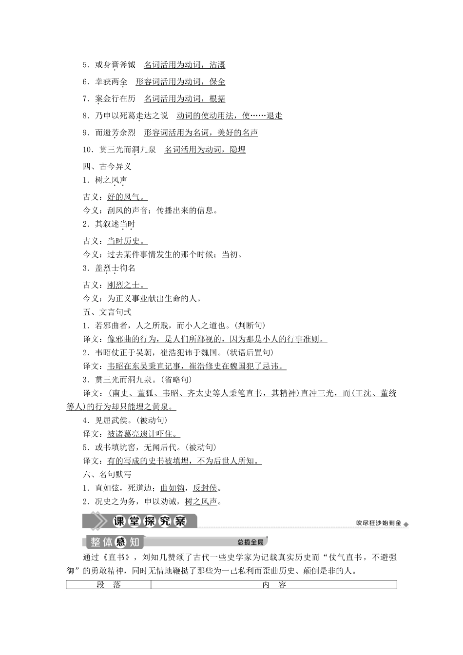 高中语文 第三单元 春秋笔法 相关读物 直书学案 新人教版选修《中国文化经典研读》-新人教版高中《中国文化经典研读》语文学案_第3页
