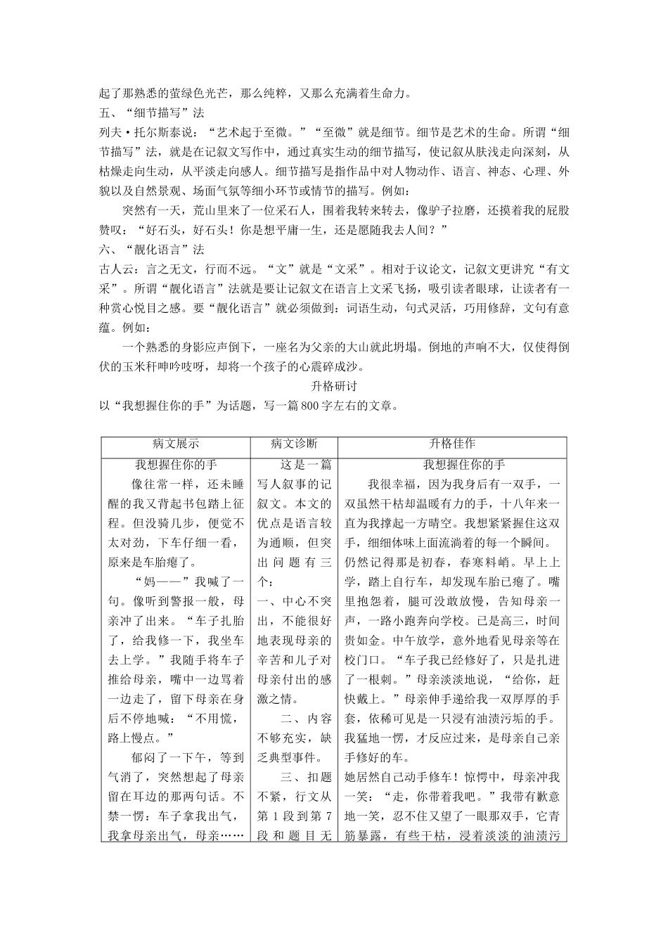 高中语文 第三单元 人生如舞台单元写作学案 语文版必修4-语文版高一必修4语文学案_第3页