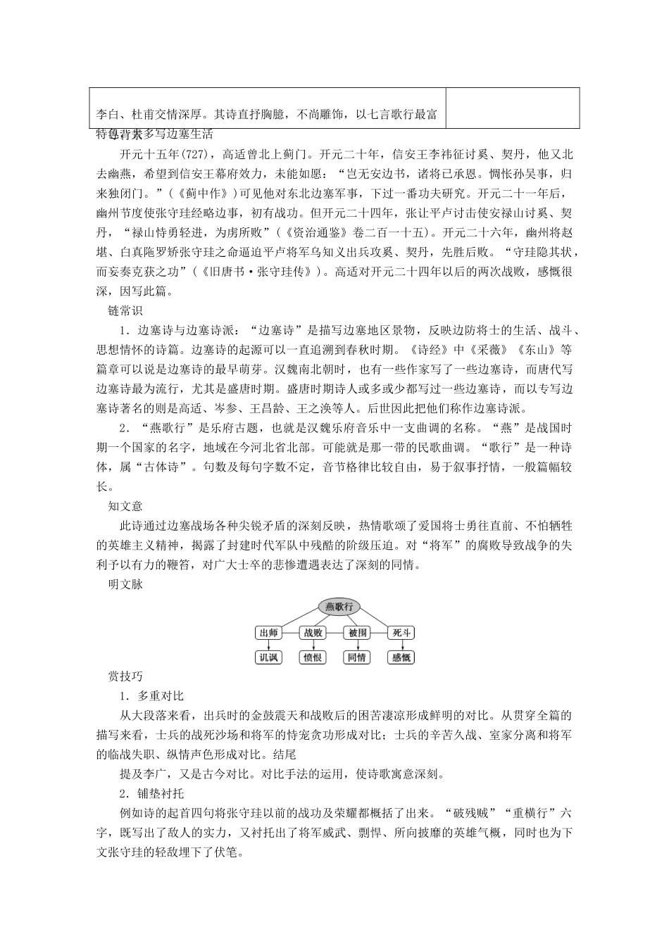 高中语文 第三单元 因声求气 吟咏诗韵 7 推荐作品 篇目二 燕歌行学案 新人教版选修《中国古代诗歌散文欣赏》-新人教版高中《中国古代诗歌散文欣赏》语文学案_第2页