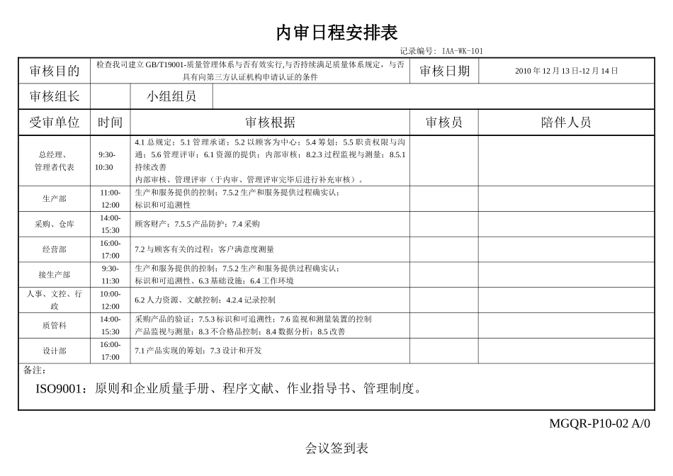 2025年ISO9001内部质量审核管理全套资料_第3页