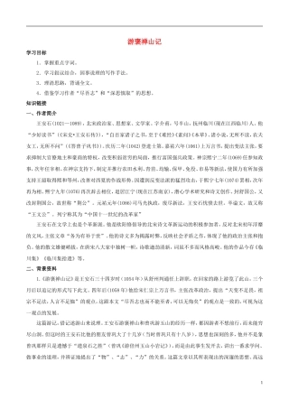 高中语文 第十课 游褒禅山记学案 新人教版必修2-新人教版高中必修2语文学案