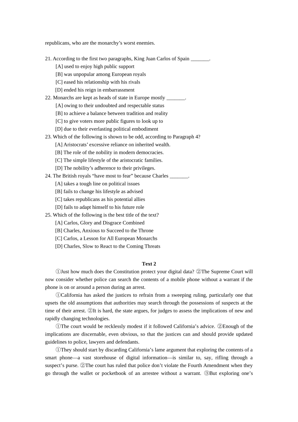 2025年考研英语一真题及答案_第3页