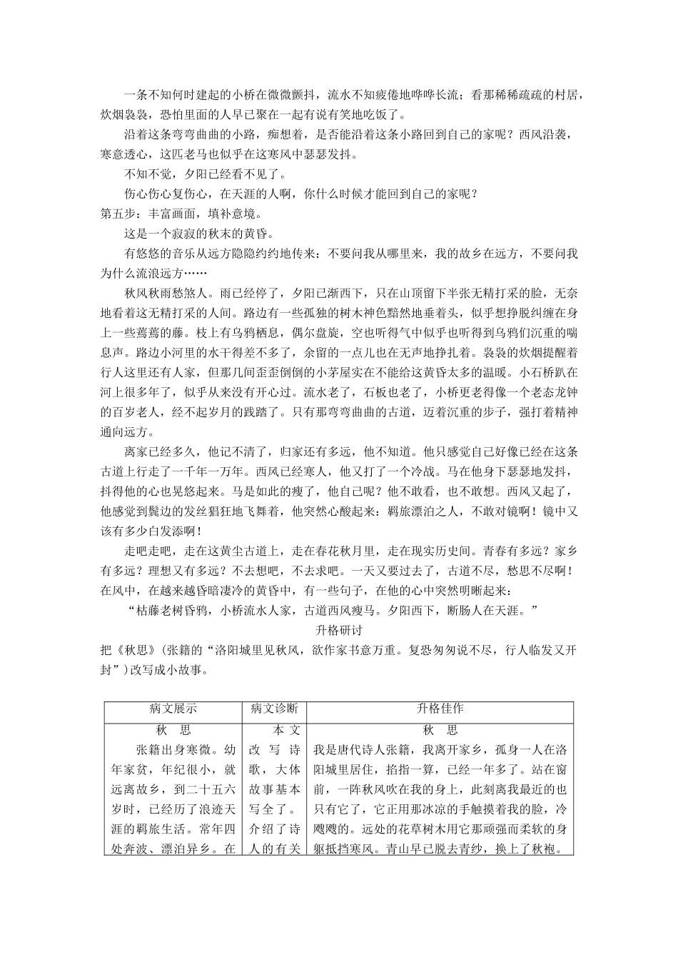 高中语文 第二单元 诗言志单元写作学案 语文版必修4-语文版高一必修4语文学案_第3页