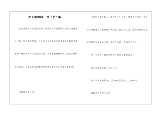 关于承担施工责任书5篇