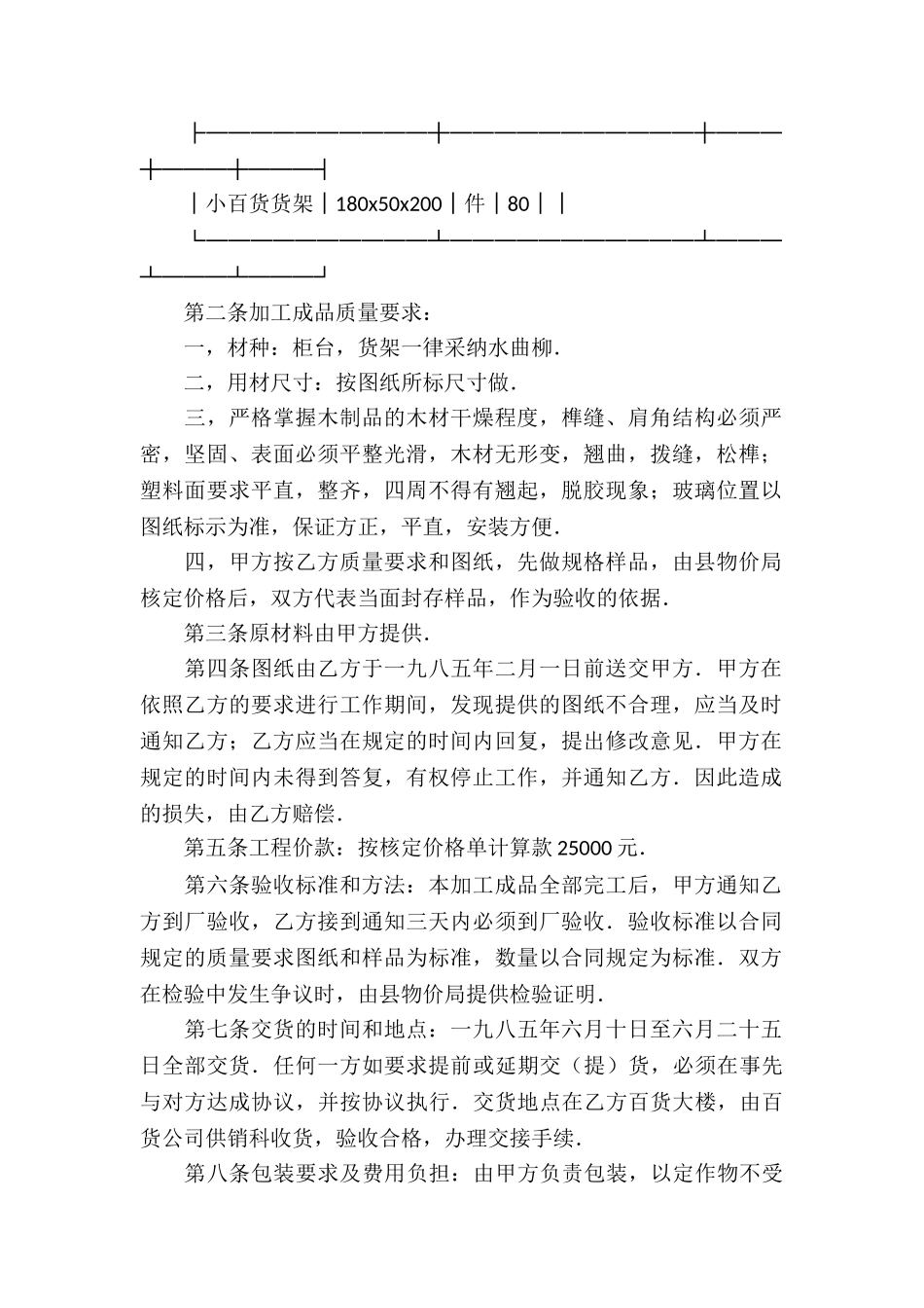 关于承揽加工合同模板集合10篇_第2页