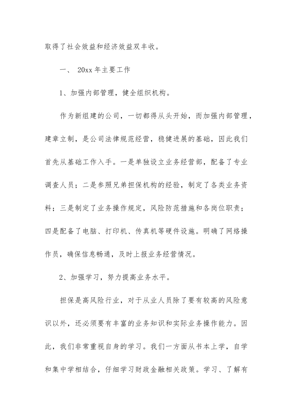 关于担保公司工作总结3篇_第2页