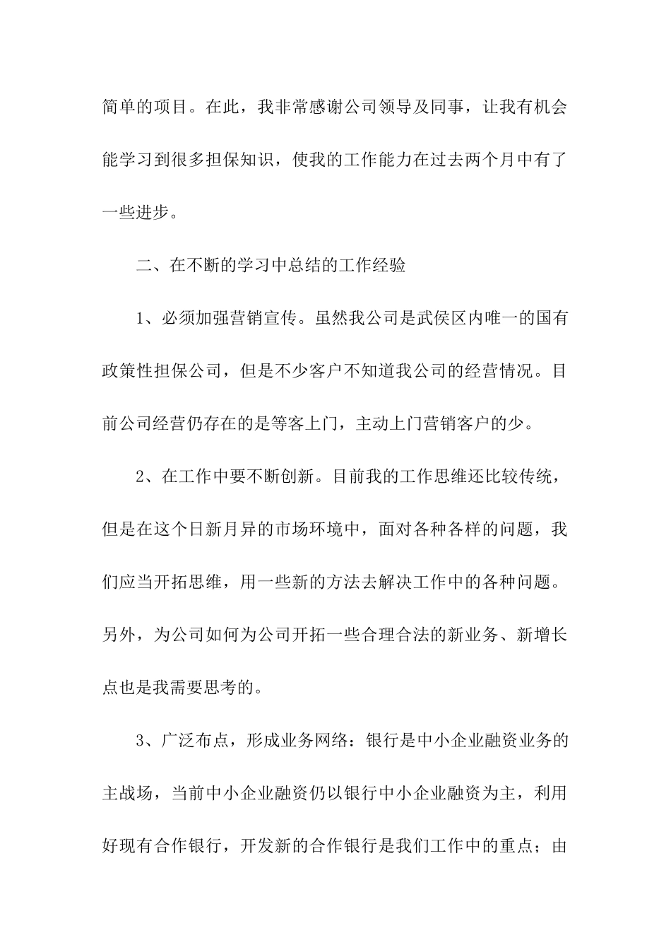 关于担保公司工作总结三篇_第2页