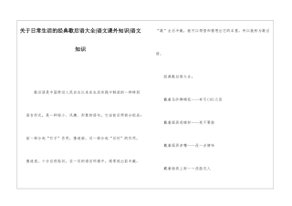 关于日常生活的经典歇后语大全-语文课外知识-语文知识
