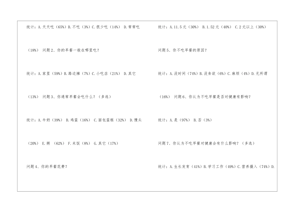 关于早餐情况调查报告_第3页