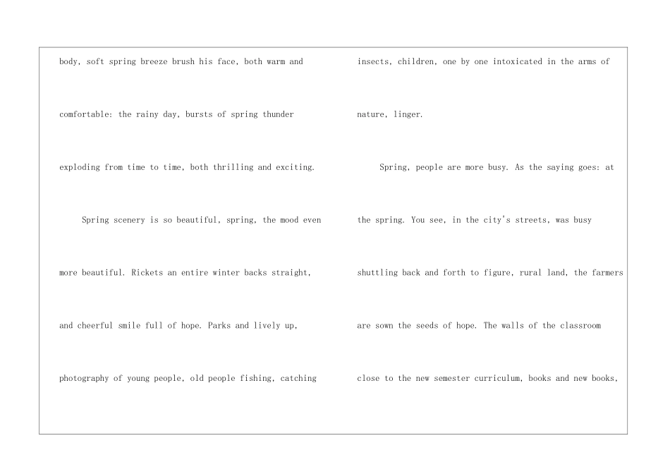 关于春天的英语作文：Spring_第2页