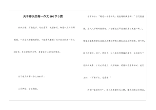 关于春天的高一作文800字5篇
