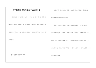 关于春节写景的作文作文600字5篇